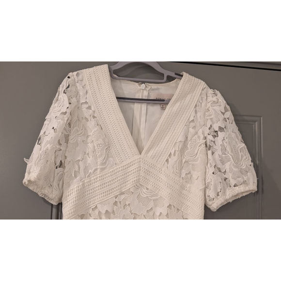 Women's Adelyn Rae White Lace Dress M - Picture 6 of 16